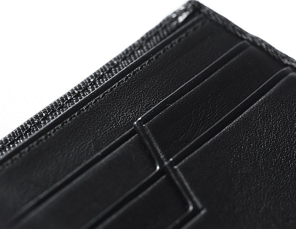 Гаманець шкіряний RunMi 90 Points Folded Wallet тонкі елементи шиття