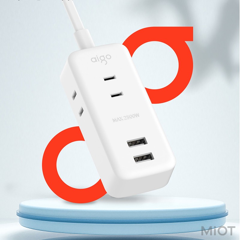 Подовжувач Xiaomi AIGO Power Strip (3 розетки; 2 USB)  White1 m (AC0320)