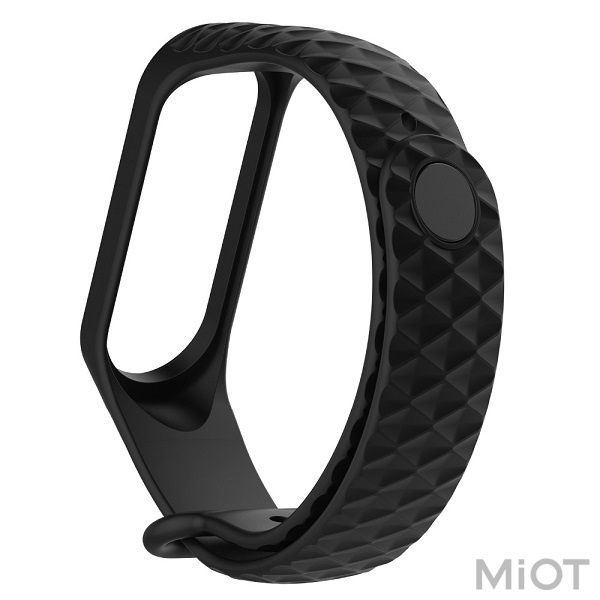 

Ремінець Rhomb Design для Xiaomi Mi Band 3/4 Black