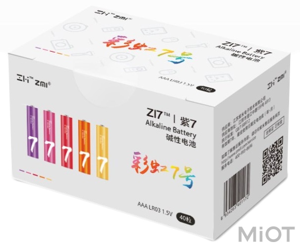 Батарейки Xiaomi ZMI AAA bat Alkaline 40шт ZI7 Rainbow (AA740)