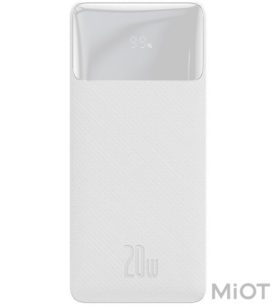 

Універсальна батарея Baseus Bipow Digital Display Power bank 20000 mAh 20W White (PPDML-M02)