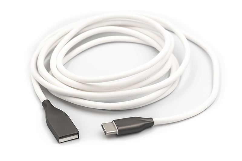 

Кабель PowerPlant USB - Type-C, 2м, силікон, білий