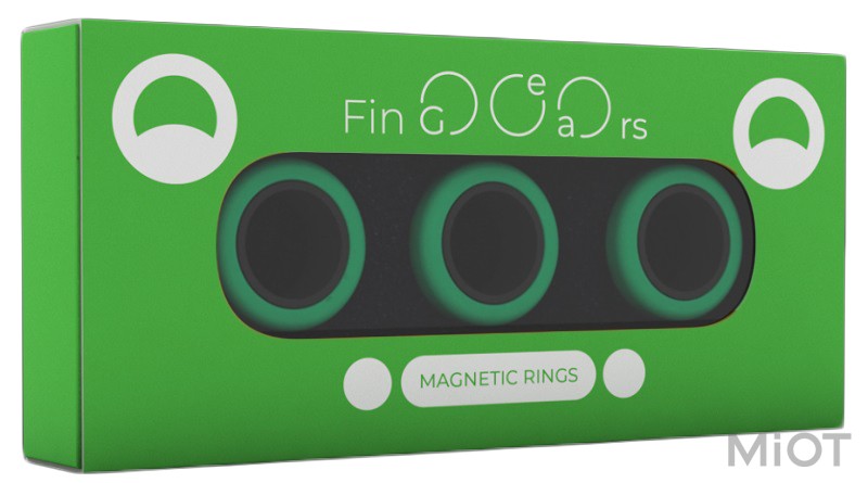 

Магнитные кольца FinGears Magnetic Rings Sets Size S Green-Black