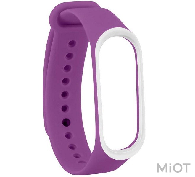 

Ремінець для Mi Band 3/4 Purple/White