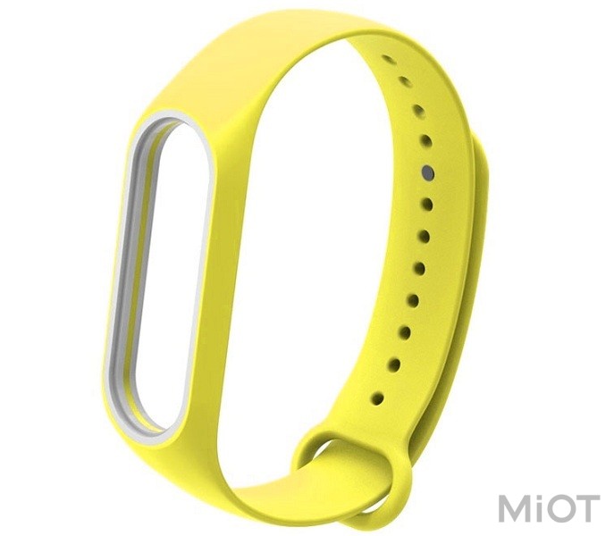 

Ремінець для Mi Band 3/4 Yellow/White