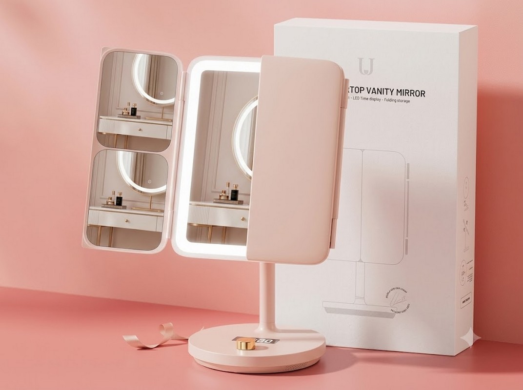 Дзеркало для макіяжу Xiaomi Jordan Judy LED Lighted Makeup Mirror (NV536) Pink на малюнкі №3