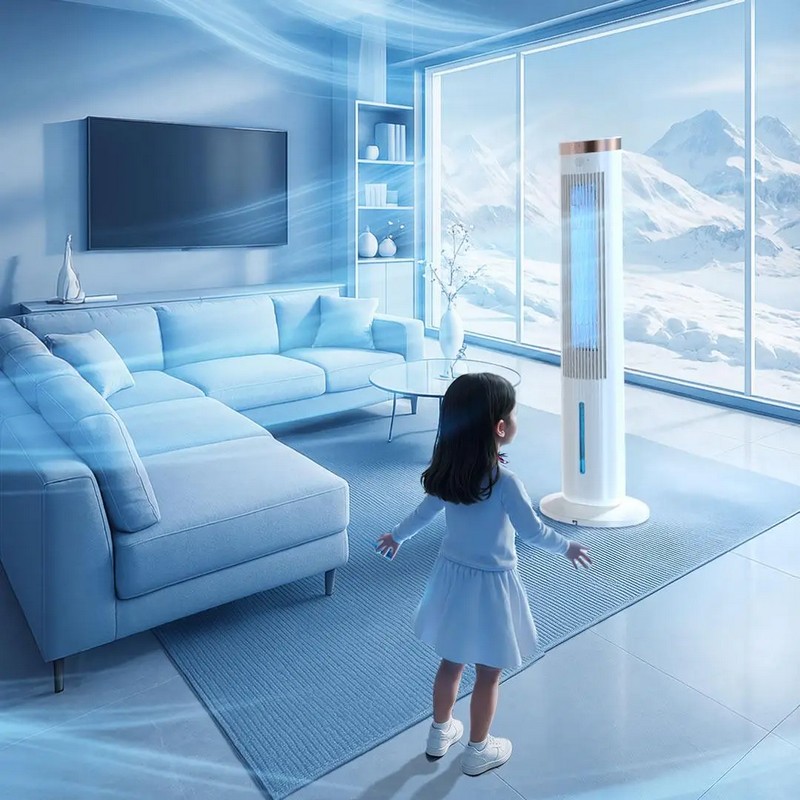 Кліматичний комплекс Xiaomi Jipin Smart Tower Fan 3 в 1 (+ 8 хладагентов) на малюнкі №2