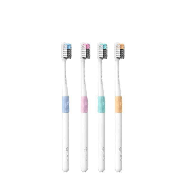 Комплект зубних щіток Xiaomi Dr.BEI Bass Toothbrush 4+1 (4 щітки +1 футляр) NUN4006RT на малюнкі №1