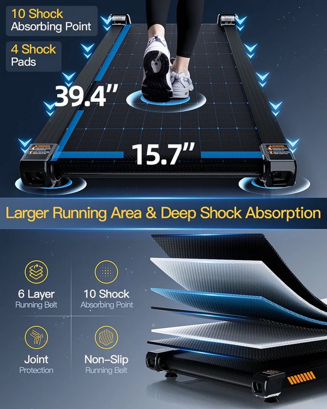 Бігова доріжка AKLUER H1 Auto Incline Walking Pad Treadmill на малюнкі №2