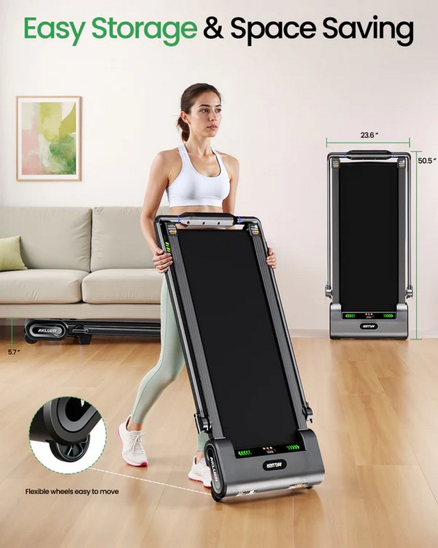 Бігова доріжка з поручнем AKLUER H1-B Auto Incline Walking Pad Treadmill на малюнкі №5