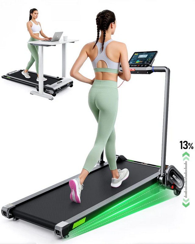 Бігова доріжка з поручнем AKLUER H1-B Auto Incline Walking Pad Treadmill на малюнкі №3