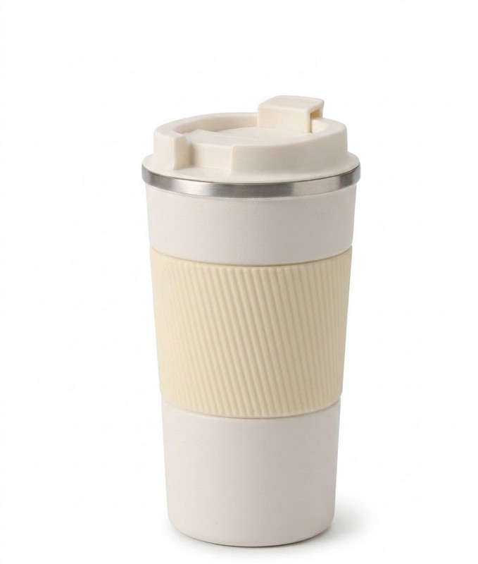 Термостакан Xiaomi Quange Fashion Coffee Cup KF102 430 мл Cream/Red на малюнкі №1