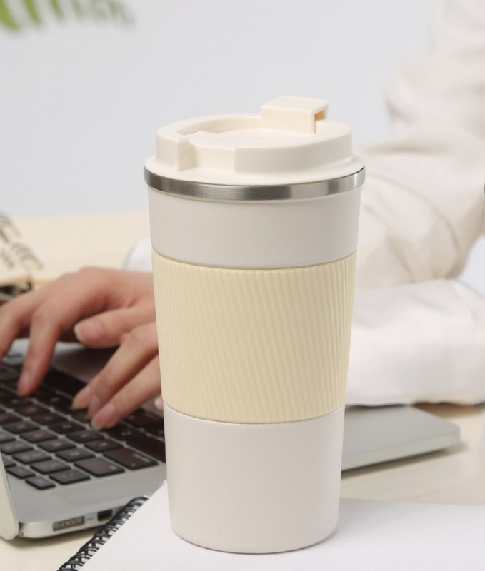 Термостакан Xiaomi Quange Fashion Coffee Cup KF102 430 мл Cream/Red на малюнкі №7