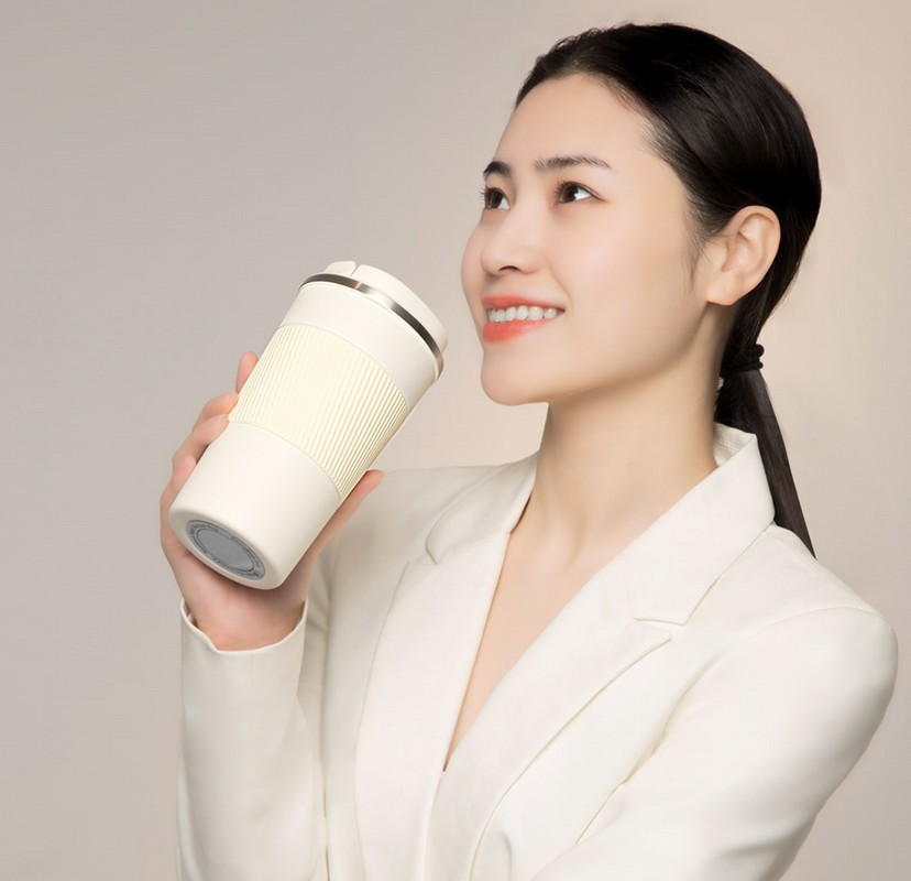 Термостакан Xiaomi Quange Fashion Coffee Cup KF102 430 мл Cream/Red на малюнкі №5