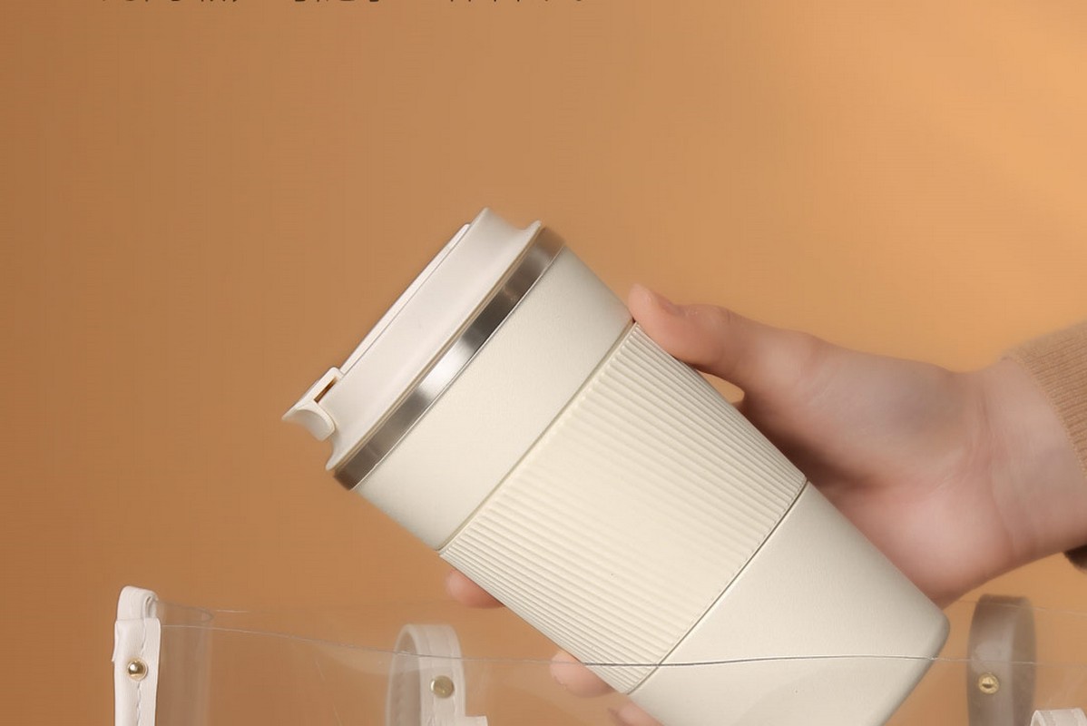 Термостакан Xiaomi Quange Fashion Coffee Cup KF102 430 мл Cream/Red на малюнкі №4