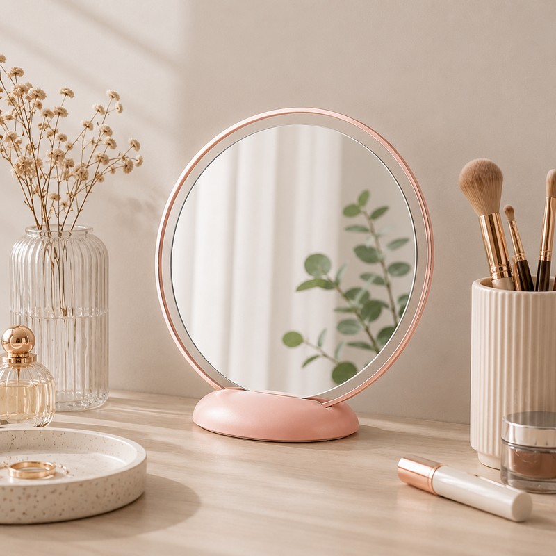 Дзеркало для макіяжу Xiaomi Jordan Judy Large LED Counter Top Dressing Mirror (NV534) Pink на малюнкі №3