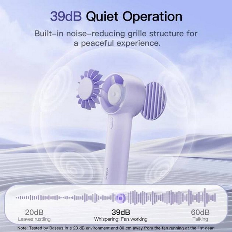 Портативний вентилятор Xiaomi Baseus GoTrip-DT1 Nebula Purple на малюнкі №10