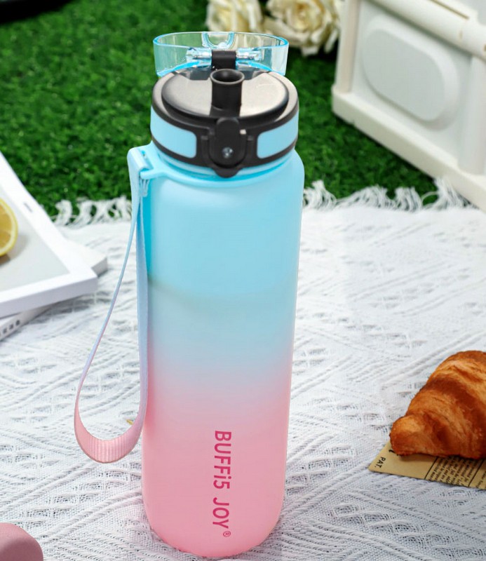 Пляшка для води Xiaomi BUFFi5 JOY outdoor sports water cup 1000 мл Blue-Pink на малюнкі №2