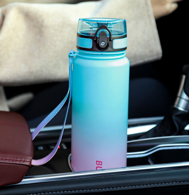 Пляшка для води Xiaomi BUFFi5 JOY outdoor sports water cup 1000 мл Blue-Pink на малюнкі №6