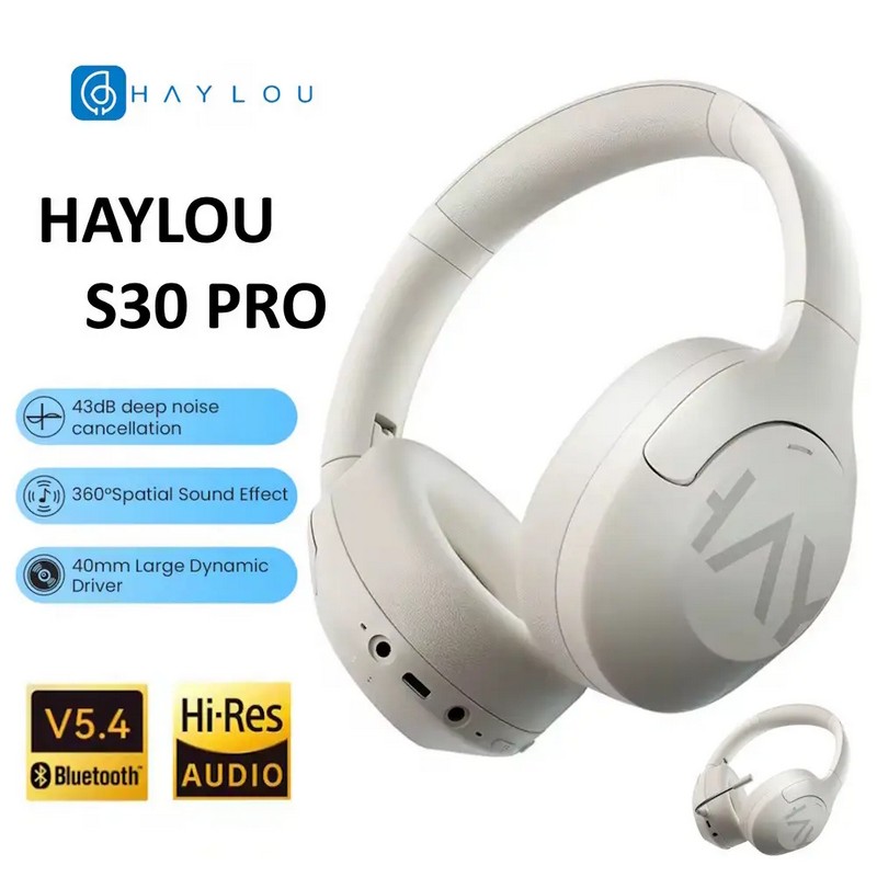 Бездротові навушники XIAOMI Haylou Over-ear headphones White (S30 Pro) на малюнкі №4