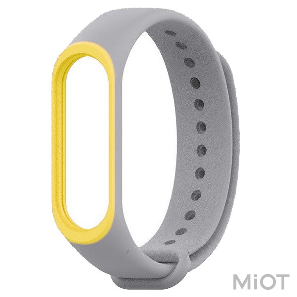 

Ремінець для Mi Band 3/4 Grey/Yellow