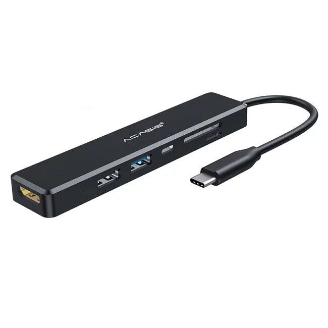 

USB hub Acasis CM069 з роз'ємом Type-C та підтримкою швидкої зарядки 60W (Чорний)