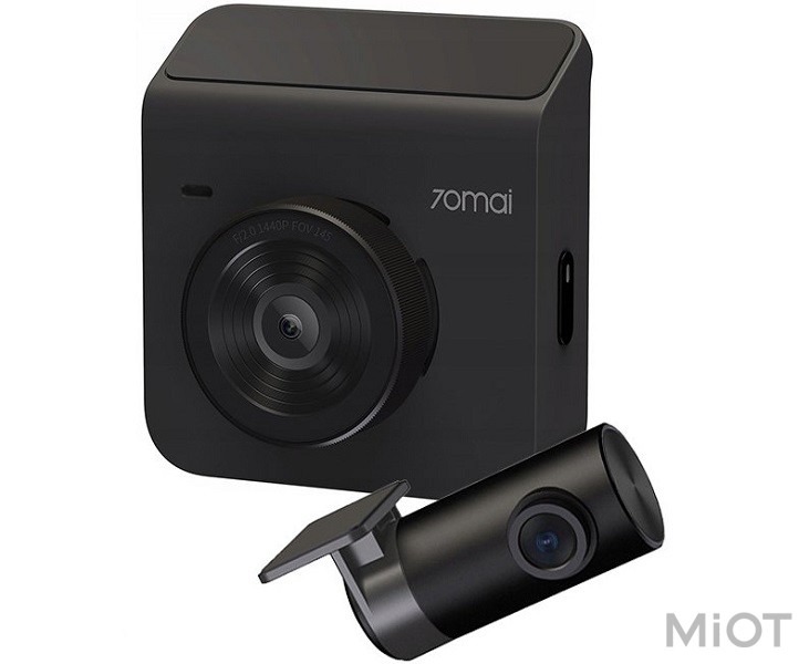 Автомобільний відеореєстратор Xiaomi 70Mai Dash Cam Black 1440p (A400) + камера заднього виду (Міжнародна версія)