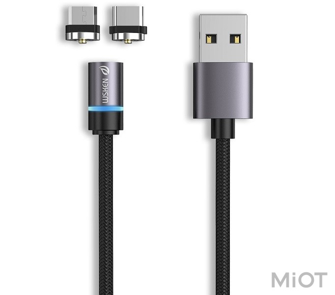 

Кабель магнітний Xiaomi WSKEN Magnetic Charging Cable USB/Type-C 1.2m Black