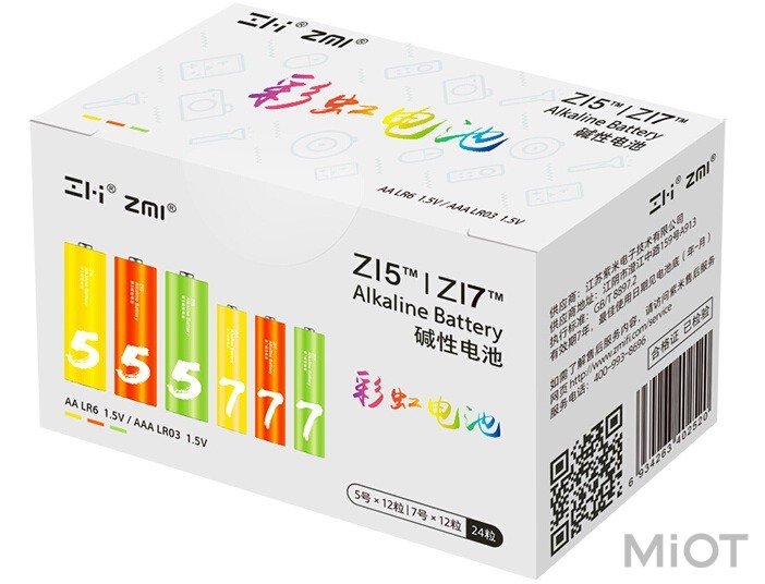 Набір батарейок Xiaomi Zmi batteries 24pcs (AAA 12pcs AA 12pcs)