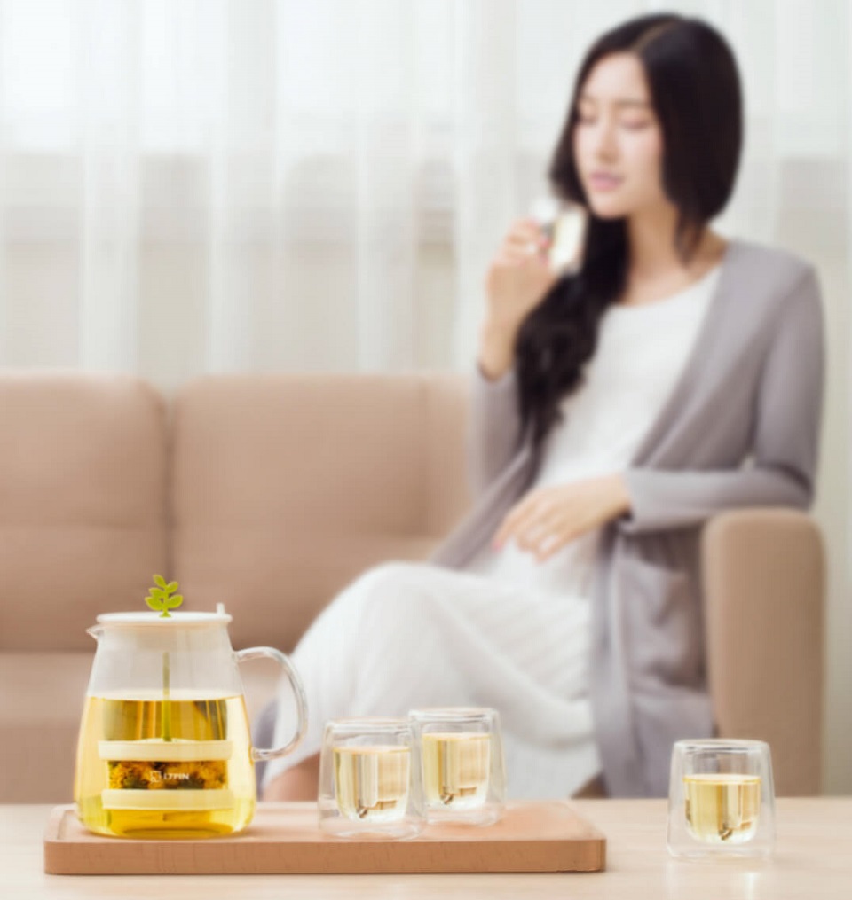Набор для чая 17PIN Tea Fun Pot Set Чайник 800ml+ стаканы 4*95ml девушка и чайный сервиз