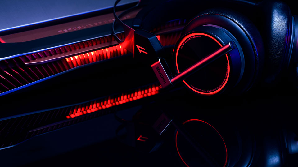 1MORE Spearhead VRX Gaming Headphones яскраве підсвітлення