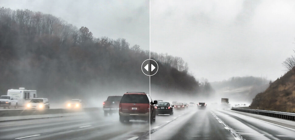Відеореєстратор 70mai Dash Cam Pro зйомка в поганих погодних умовах