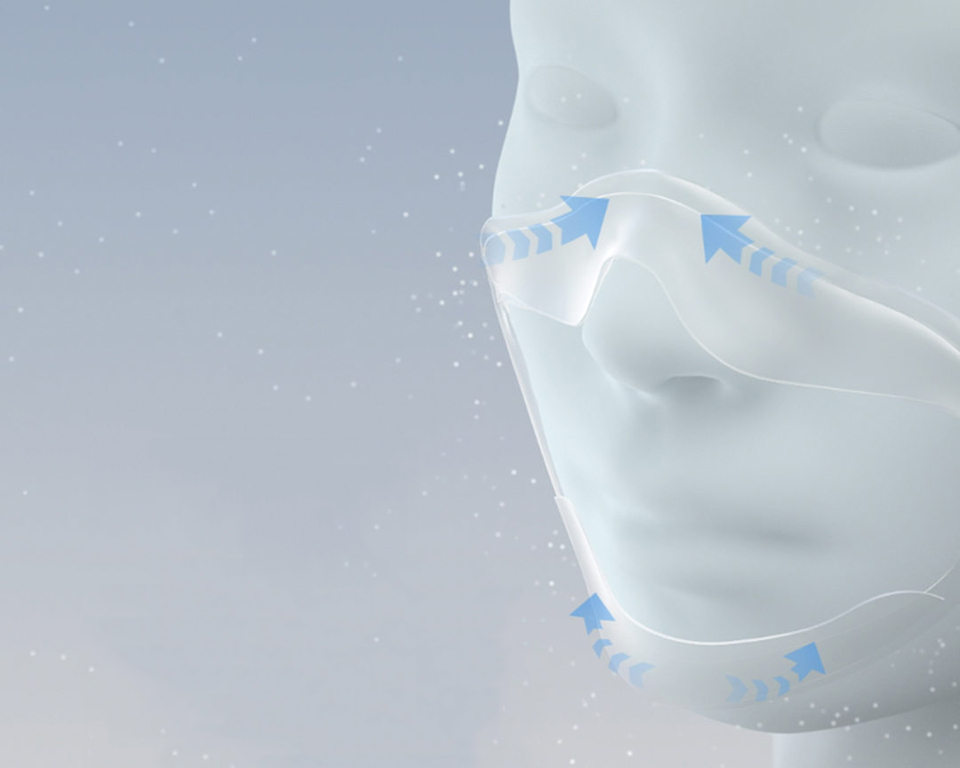 Маска для очищення повітря AirPOP Light 360 ° повторює контури обличчя