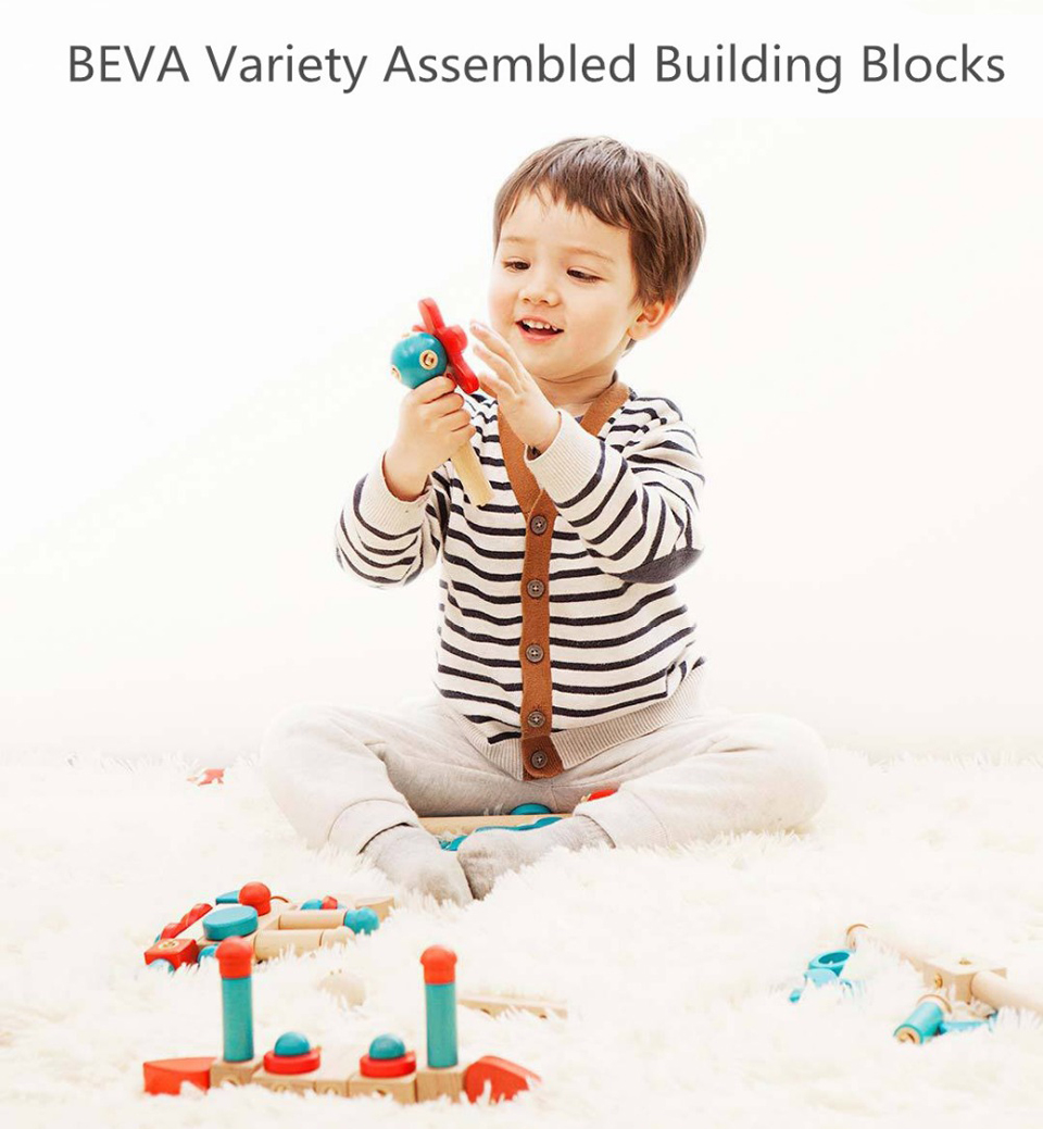 Іграшка Дерев'яний Конструктор BEVA Variety Assembled Building Blocks безліч фігурок