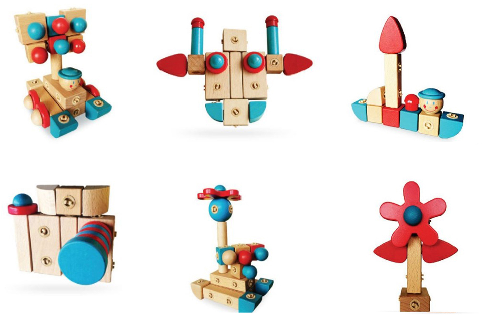 Іграшка Дерев'яний Конструктор BEVA Variety Assembled Building Blocks можливості конструктора