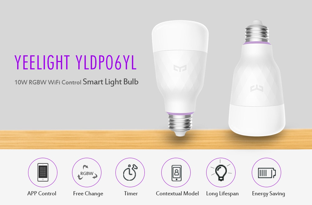 Yeelight LED Smart Colorful Wi-Fi кольорова розумна лампочка