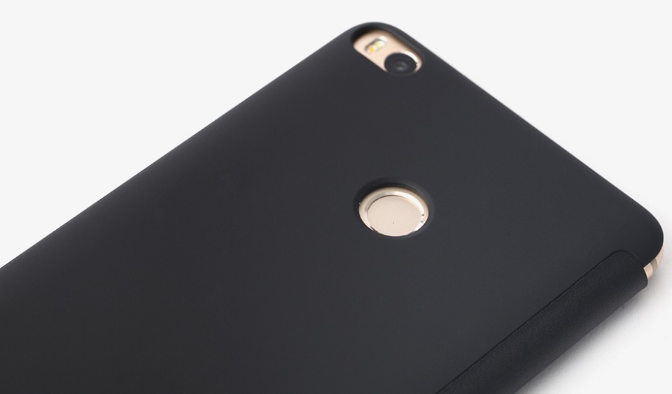 Чехол книжка для смартфонов Mi Max 2 вырезы под сканер отпечатков пальцев и камеру