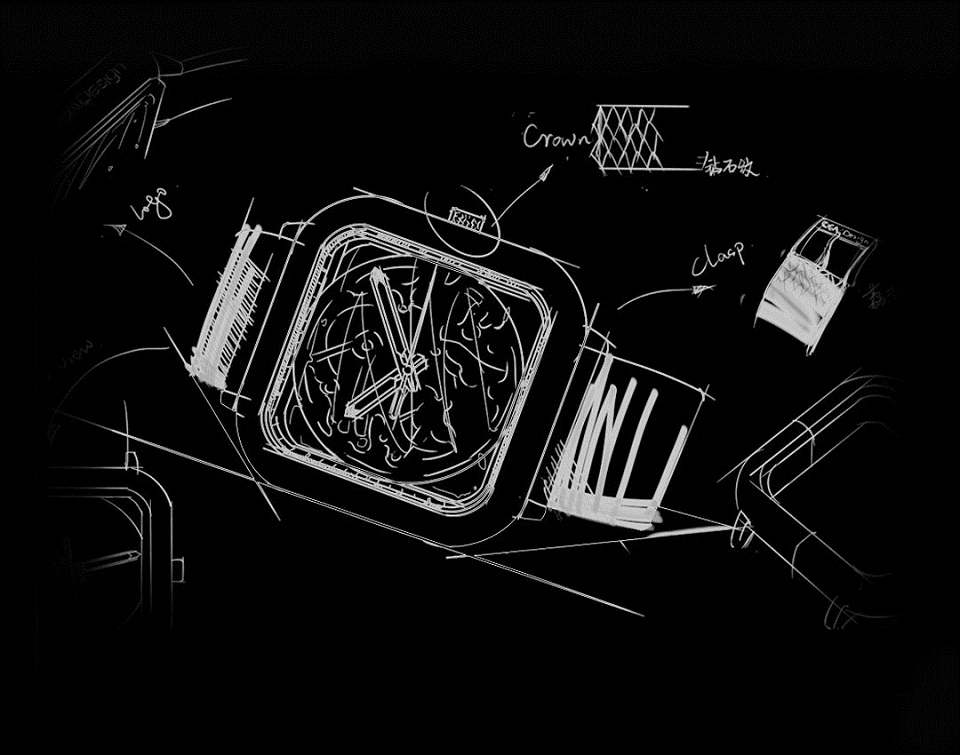 Годинники GIGA Design full hollow mechanical watches промальовані деталі виробу