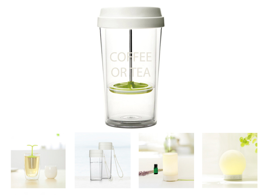 Склянка coffee or tea Emoi H1096 White/Green 360 мл елементи конструкції