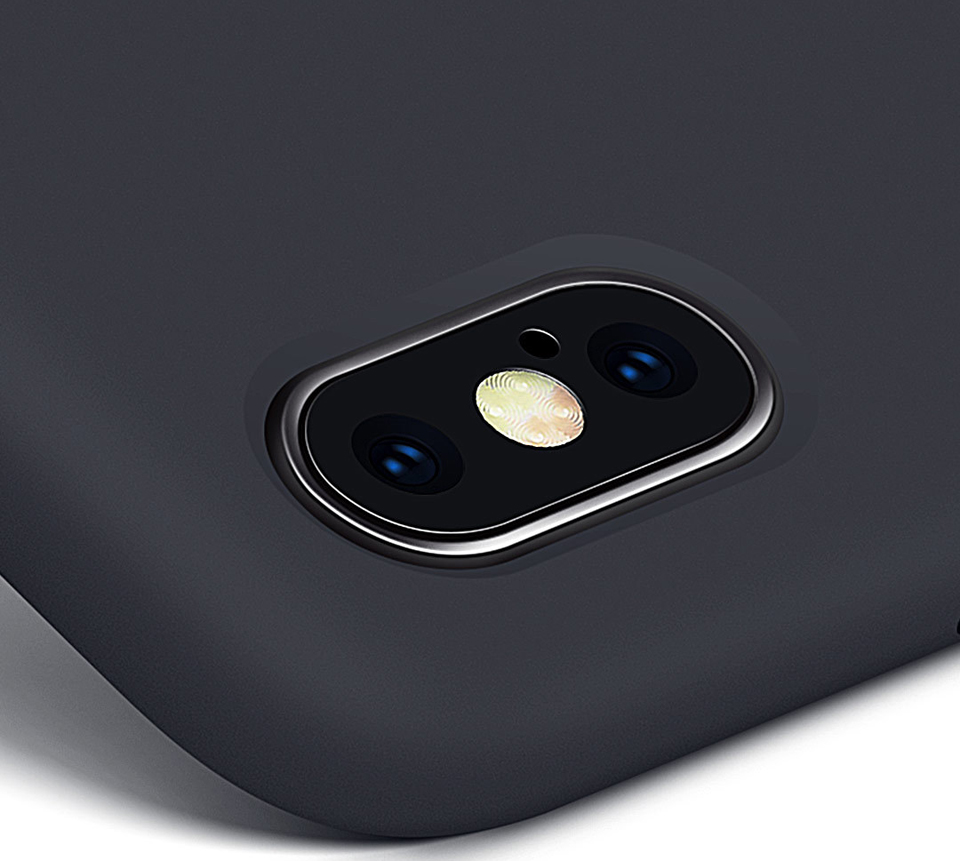 Чехол накладка Guildford Liquid Silicone Magnetic Plug iPhone X вырез под камеру