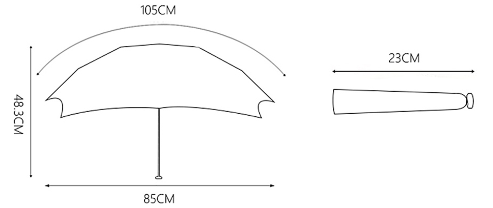 Huayang Ultra-Light Umbrella размеры