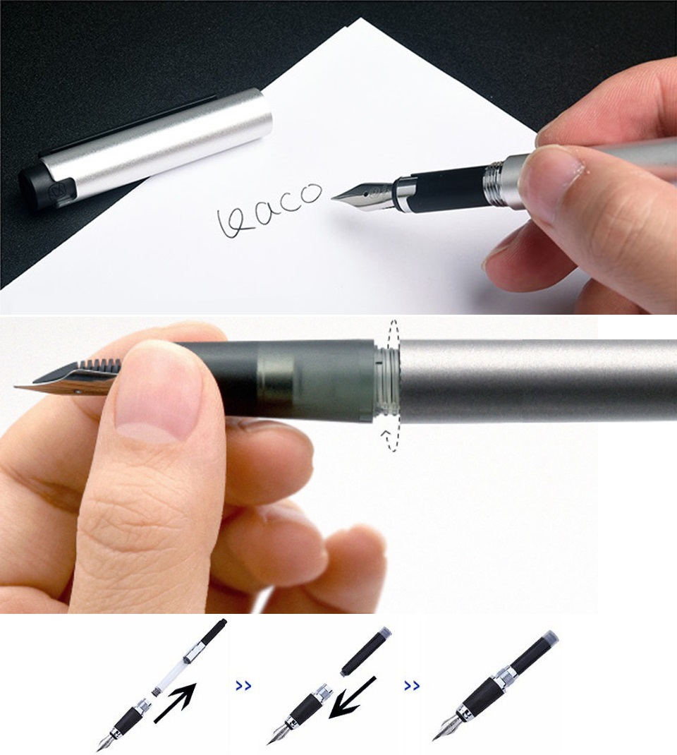 Набір KACO 2 ручки + змінні картриджі Grey заміна стрижня