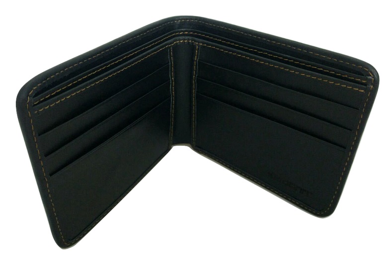 Бумажник Karbonn fiber wallet+leather 9.8*11.8*2CM горизонтальный в открытом виде
