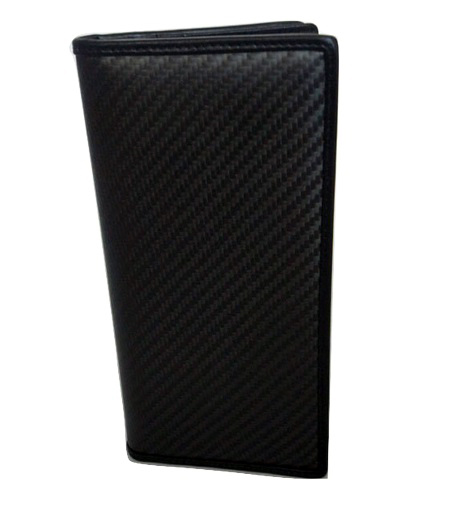 Бумажник Karbon fiber wallet+leather вертикально