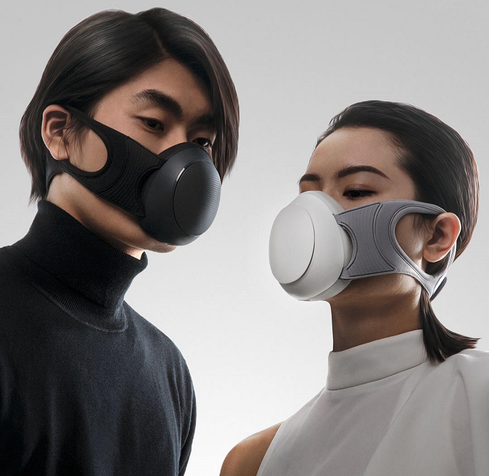 Маска для очистки воздуха MiJia Honeywell Fresh Air Mask парень и девушка в масках