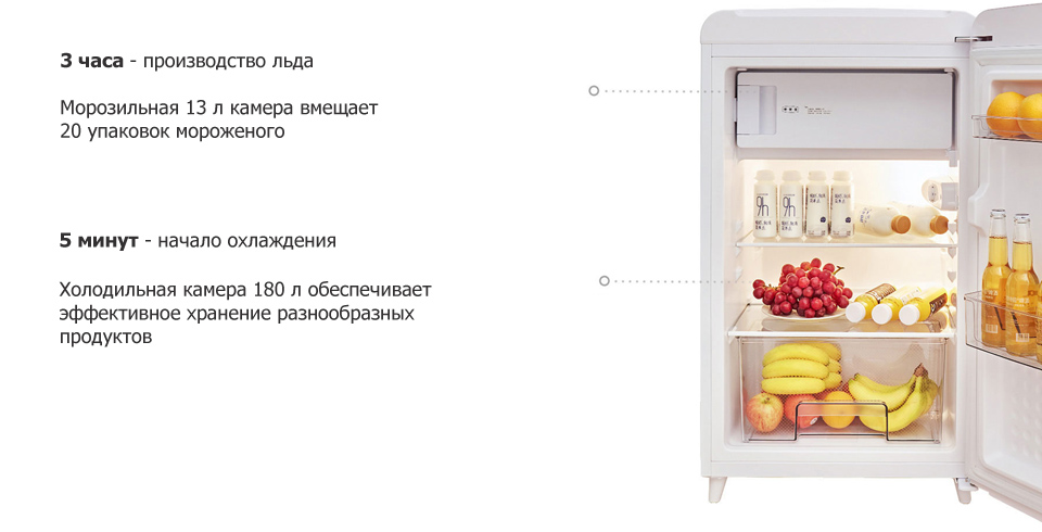 Холодильник MiniJ Kokichi Mini Fridge холодильная и морозильная камеры