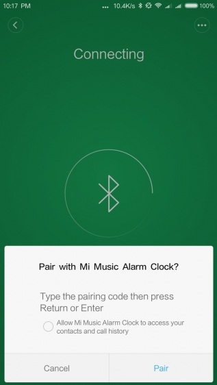 Mi Music Alarm Clock синхронізація зі смартфоном