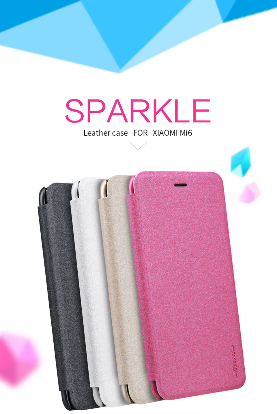 Чехол книжка Nillkin Sparkle Leather SP-LC XM для смартфонов Xiaomi Mi 6 дизайн
