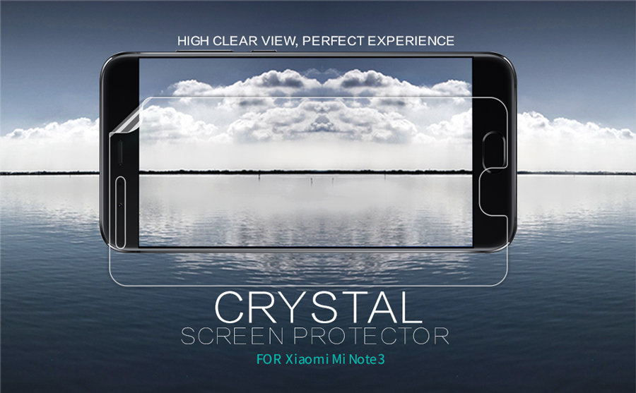 Защитная пленка Nillkin Mi Note 3 Super Clear Anti-fingerprint Protective Film демонстрация видимости