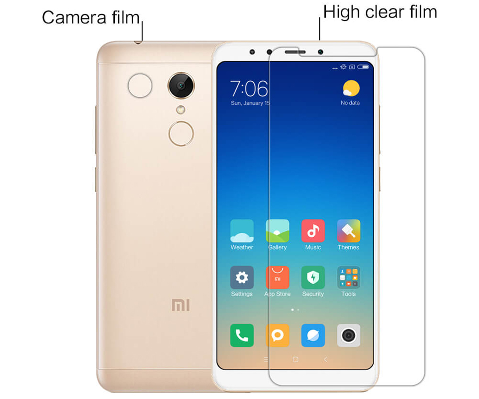 Защитная пленка Nillkin Super Clear Anti-fingerprint Protective Film Xiaomi Redmi 5 вырезы под микрофон и камеру